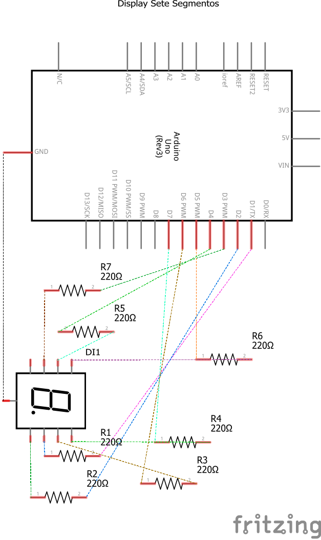 Schematics Display de Sete Segmentos