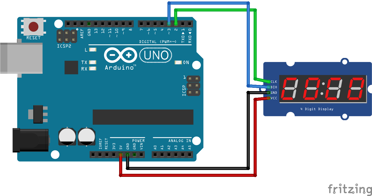 Circuito Display de Sete Segmentos com TM1637