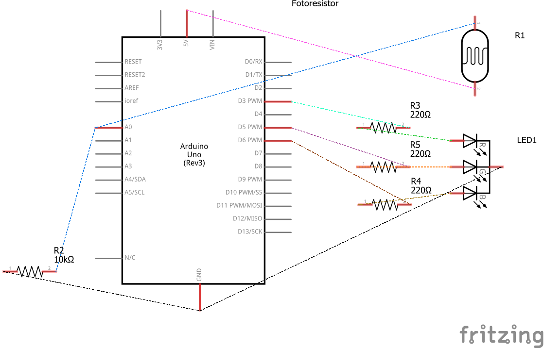 Schematics fotoresistor