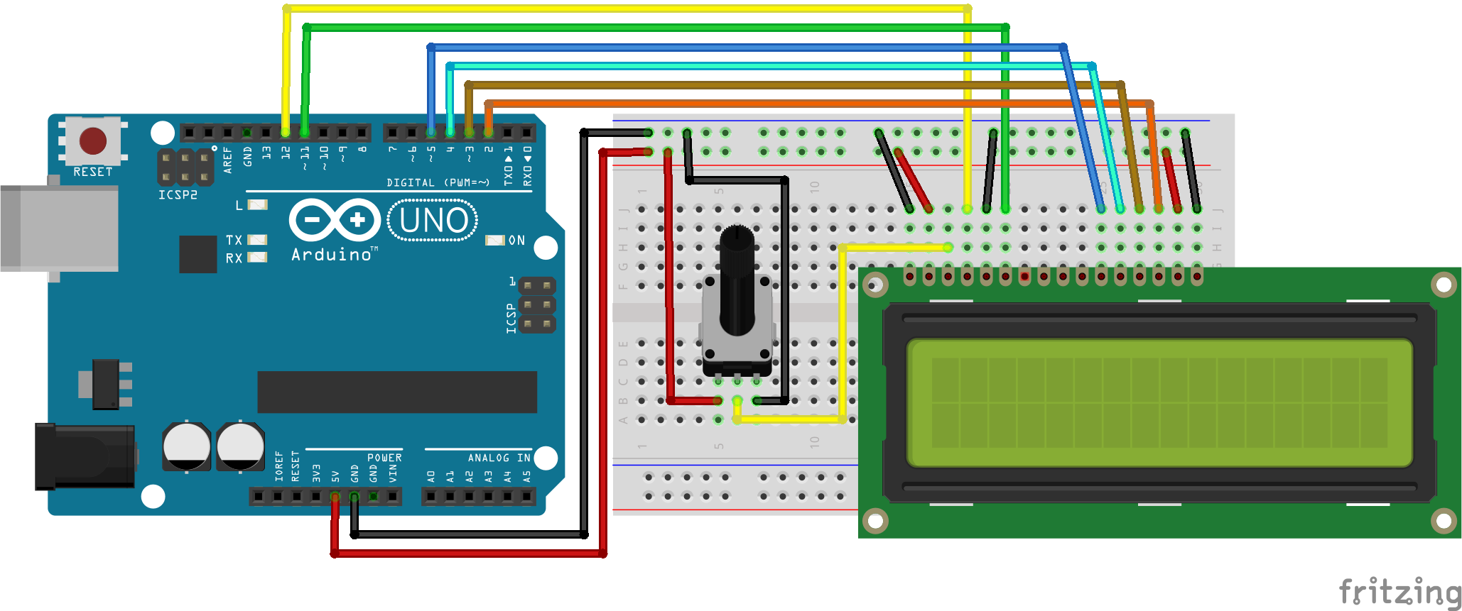 Circuito display LCD de 16x2