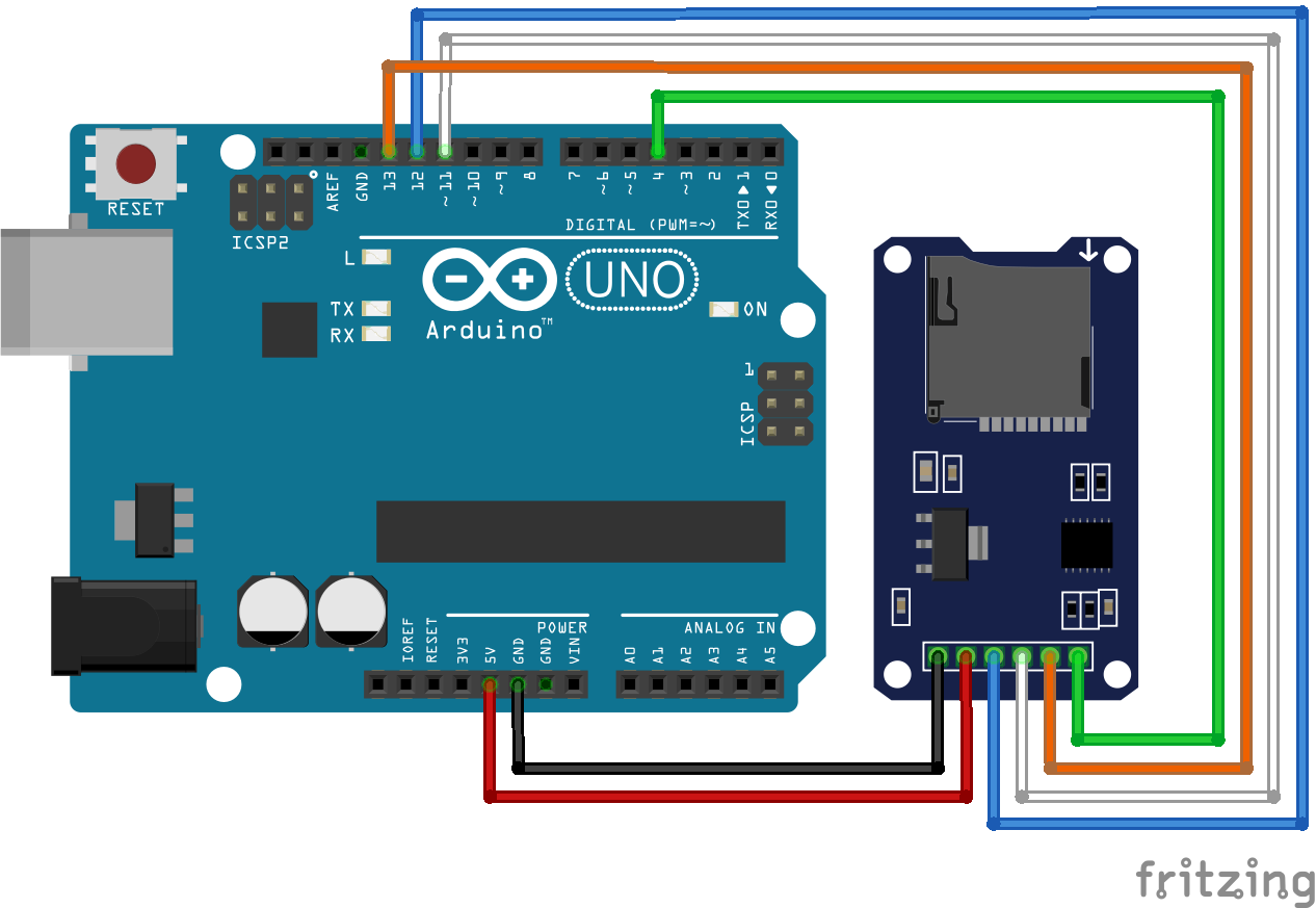 Circuito Módulo leitor de cartão SD