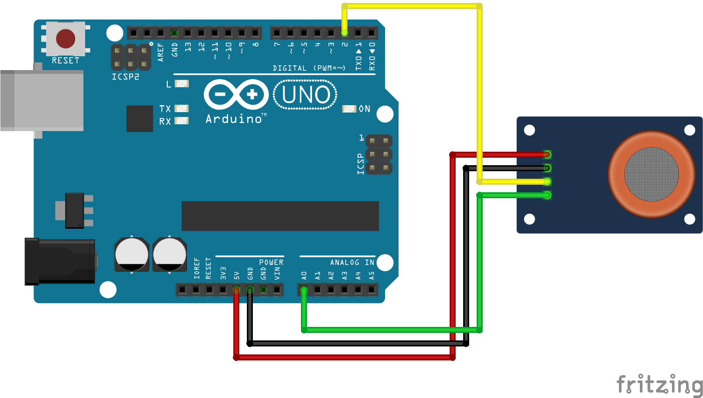 Circuito Sensor de detecção de gás
