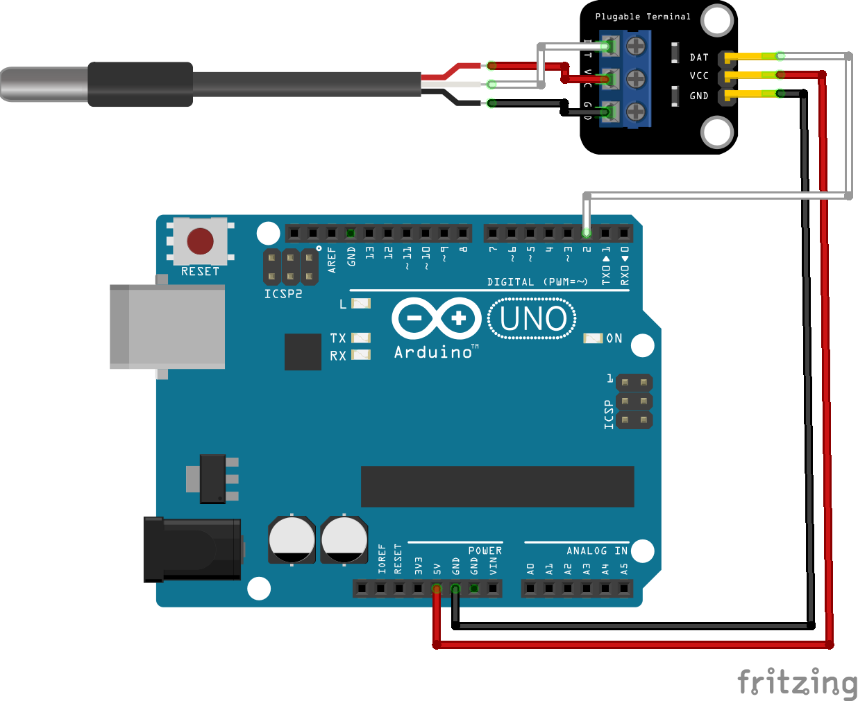 Circuito Sensor de temperatura DS18B20