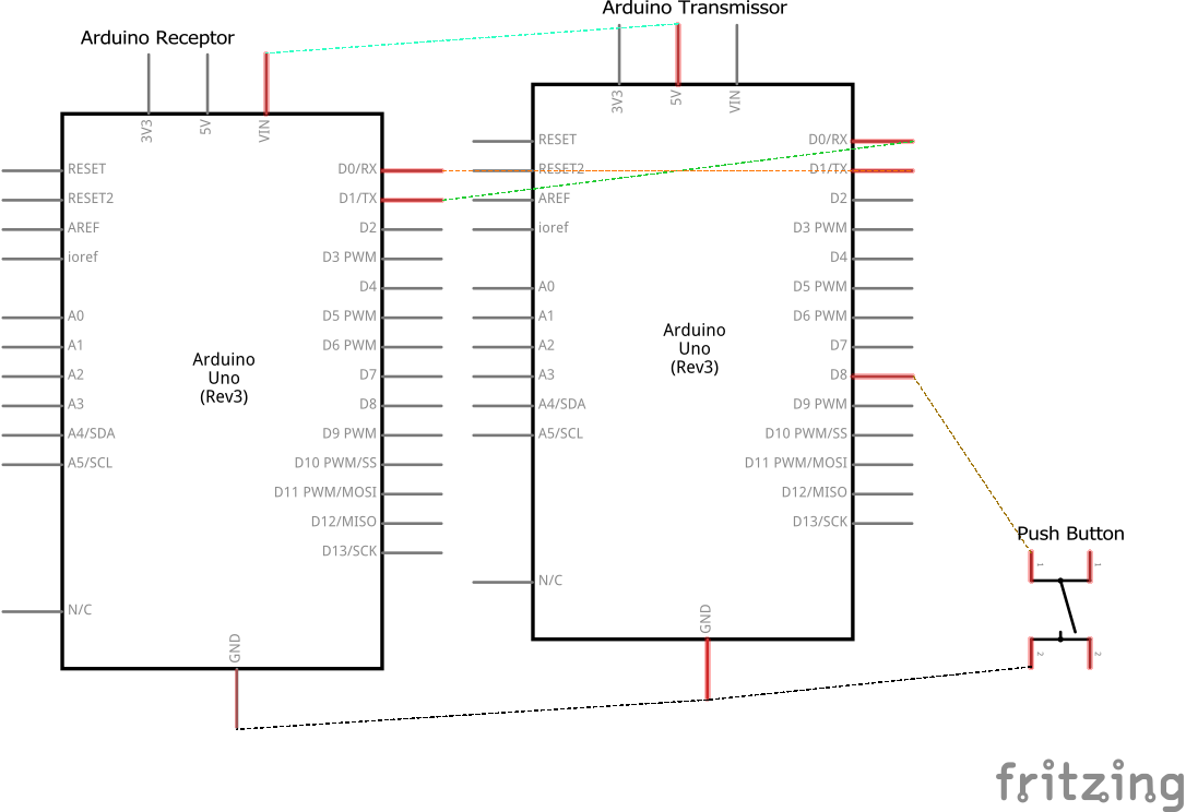Schematics comunicação entre duas placas Arduino