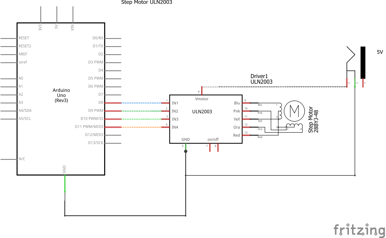Schematics Step Motor com ULN2003